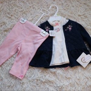 NWT Little Me Set- Onesie, Jacket, pants. 3 months